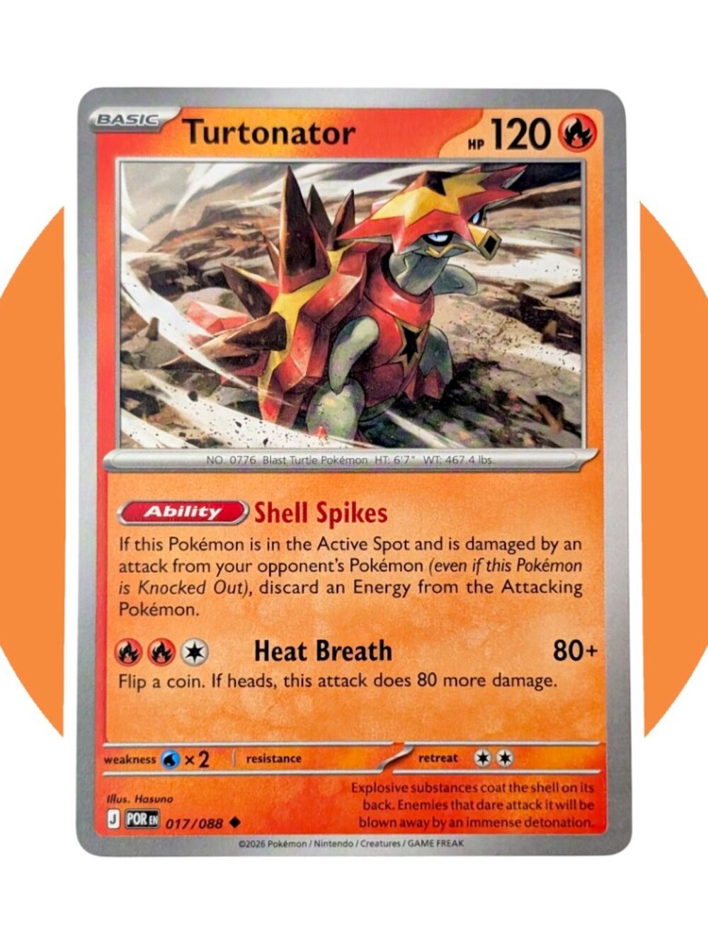 Perfect Order Pokemon Card (SS13): Turtonator 017/088